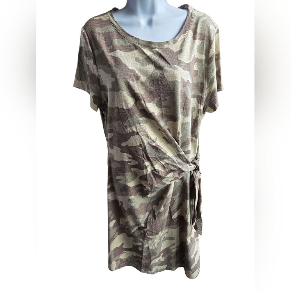 Chico's Green Camouflage Tshirt Dress Size 2 (L)